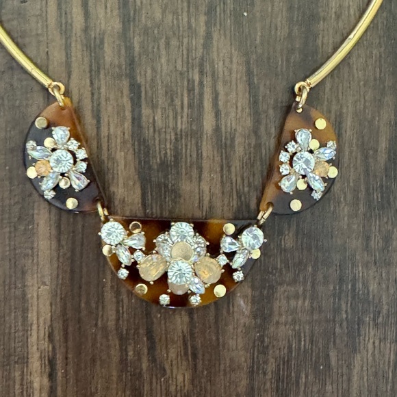 J.crew choker necklace in tortoise and crystal detail - Picture 7 of 9